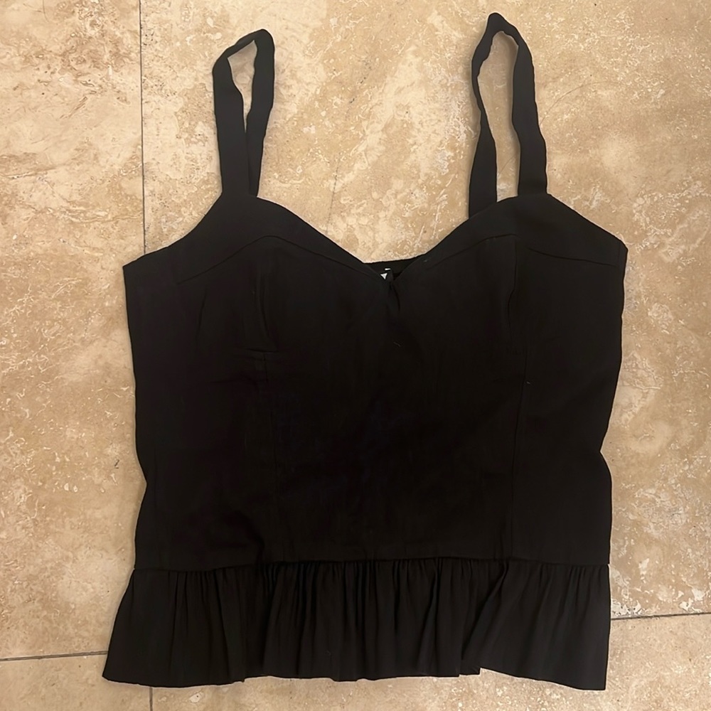 Black Zara peplum crop tank  top